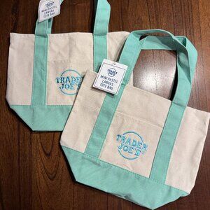 Trader Joe’s Mini Tote Bags - Pastel Green Set of Two